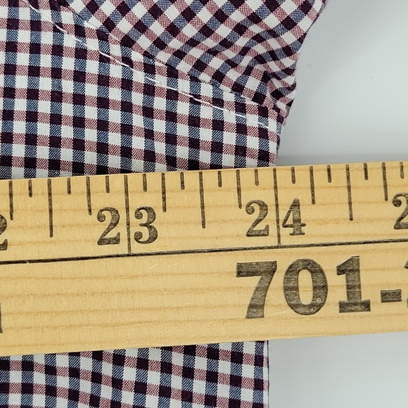 Kenneth Cole Men's 2XL Long Sleeve Button-Up Shirt Red Black Check Pattern - Picture 6 of 8